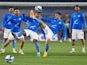 Israel's Oscar Gloukh with teammates during the warm up before the match on June 19, 2023