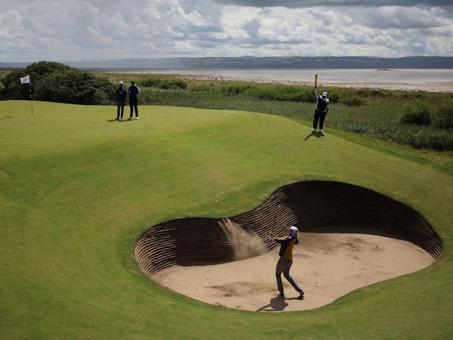 Cameron Smith in action in the bunker at Royal Liverpool on July 17, 2023