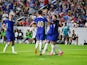 Chelsea celebrate scoring a goal against Wrexham on July 19, 2023.
