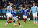 Manchester City's Erling Haaland scores their third goal on July 23, 2023