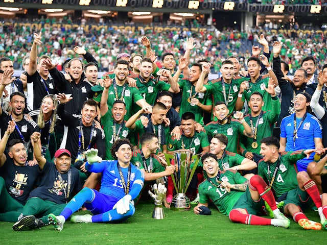 Mexico celebrate the Gold Cup victory on July 17, 2023