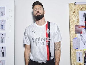 Olivier Giroud of AC Milan with AC Milan new jersey during the