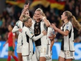 Germany's Alexandra Popp celebrates scoring their second goal on July 24, 2023