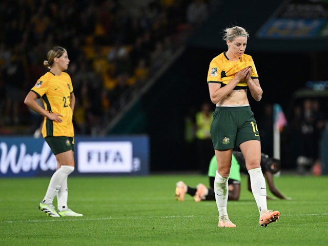 Australia Women's Alanna Kennedy looks dejected after the match on July 27, 2023