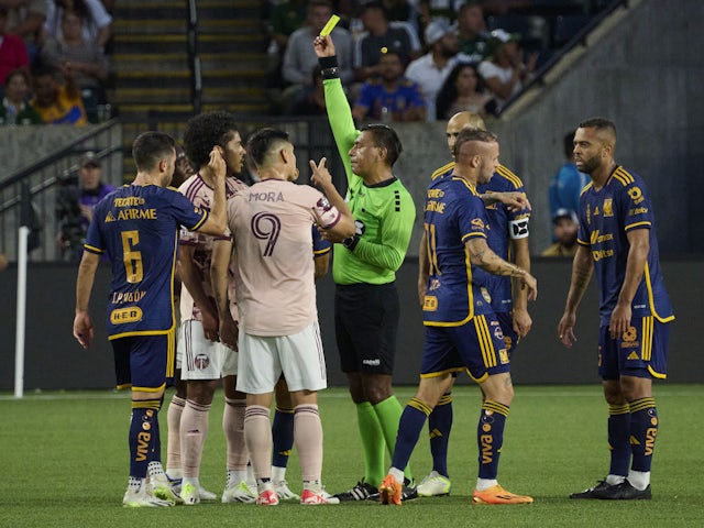 Portland Timbers midfielder Evander (20) is given a second yellow card on July 27, 2023