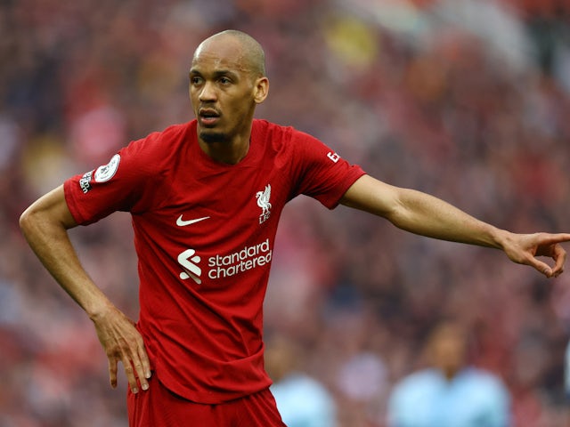 Fabinho in action for Liverpool in May 2023