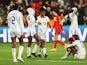 Haiti Women's Roseline Eloissaint, Betina Petit-Frere and teammates look dejected after the match on July 28, 2023