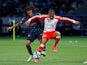 Manchester City's Nathan Ake in action with Bayern Munich's Leroy Sane on July 26, 2023