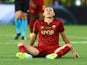 Roma midfielder Nemanja Matic looks dejected after losing the Europa League final on May 31, 2023