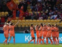 Netherlands Women midfielder Jill Roord (6) reacts after scoring a goal on July 27, 2023