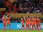 Netherlands Women midfielder Jill Roord (6) reacts after scoring a goal on July 27, 2023