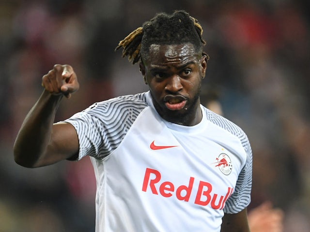 Oumar Solet in action for Red Bull Salzburg in February 2022