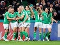 Republic of Ireland Women's Katie McCabe celebrates scoring their first goal with teammates on July 26, 2023