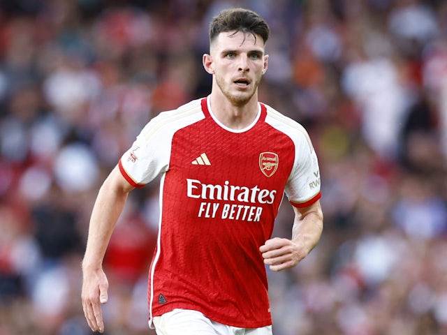 Arsenal's Declan Rice in action on August 2, 2023