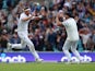 Stuart Broad and Ben Stokes celebrate a wicket during fifth Ashes Test on July 31, 2023.