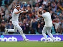 Stuart Broad and Ben Stokes celebrate a wicket during fifth Ashes Test on July 31, 2023.