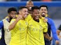 Al Nassr's Cristiano Ronaldo celebrates with teammates after winning the Arab Club Champions Cup final on August 12, 2023