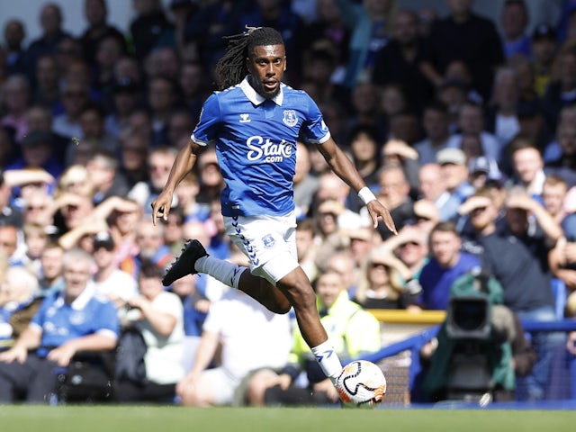 Everton's Alex Iwobi in action on August 12, 2023