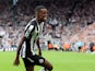 Alexander Isak celebrates scoring for Newcastle United on August 12, 2023