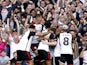Fulham's Bobby Decordova-Reid celebrates scoring against Everton on August 12, 2023