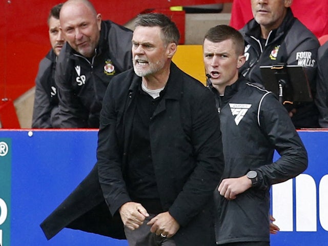 MK Dons manager Graham Alexander reacts on August 5, 2023