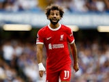 Liverpool's Mohamed Salah reacts on August 13, 2023
