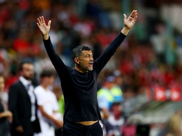 FC Porto coach Sergio Conceicao reacts on August 9, 2023