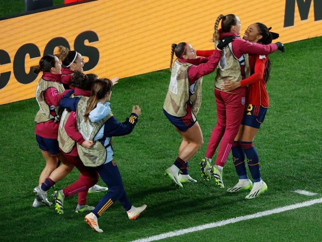 Salma Paralluelo celebrates scoring for Spain Women on August 15, 2023