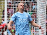 Manchester City's Erling Haaland reacts in August 2023