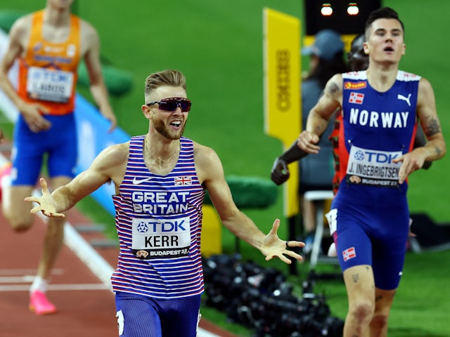 Josh Kerr wins the men's 1500m at the World Athletics Championships on August 23, 2023.