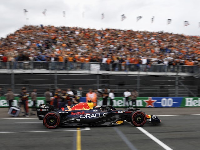 Red Bull's Max Verstappen in action at the Dutch Grand Prix on August 27, 2023