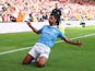 Rodri celebrates scoring for Manchester City on August 27, 2023