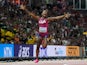 Sha-carri Richardson celebrates winning the women's 100m at the World Athletics Championships on August 21, 2023.
