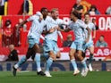 Nottingham Forest's Willy Boly celebrates scoring against Manchester United on August 26, 2023