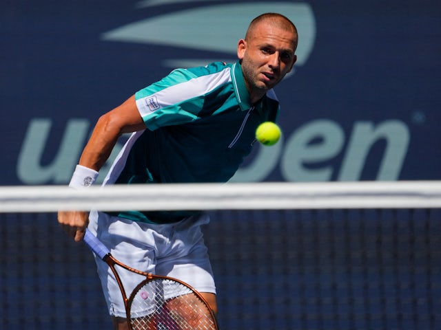 Dan Evans in action at the US Open on September 2, 2023