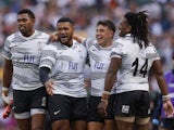 Fiji players celebrate after the match on August 26, 2023