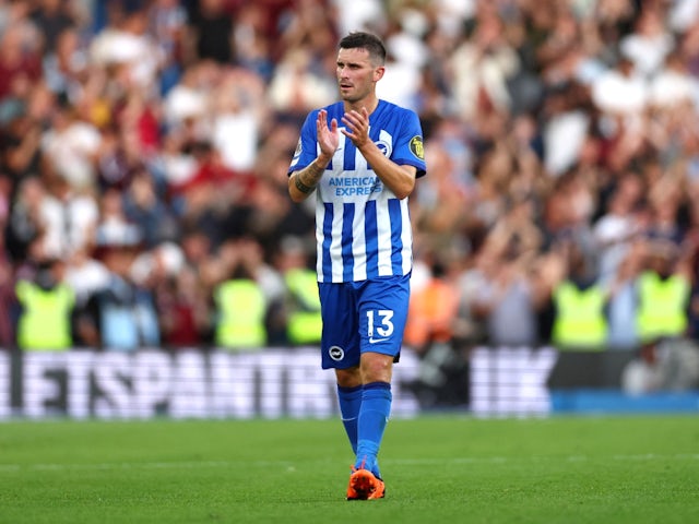 Brighton & Hove Albion's Pascal Gross applauding the fans on August 26, 2023