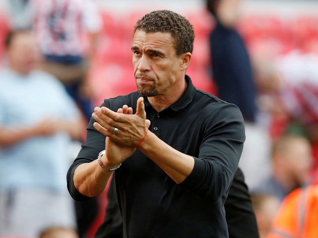 Watford manager Valerien Ismael applauds fans after the match on August 19, 2023