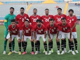 Egypt players pose for a team group photo before the match on September 8, 2023