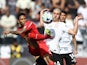 Corinthians' Gabriel Moscardo in action with Red Bull Bragantino's Marcos Vinicios on July 2, 2023