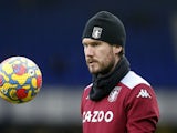 Aston Villa's Jed Steer during the warm up before the match on January 22, 2022