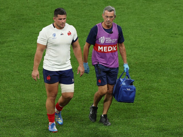 France's Julien Marchand is substituted off after sustaining an injury on September 8, 2023