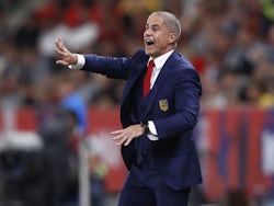Albania coach Sylvinho reacts on September 7, 2023