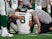 New York Jets quarterback Aaron Rodgers (8) is injured on September 11, 2023