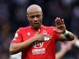 Nottingham Forest's Andre Ayew looks dejected after the match on March 11, 2023