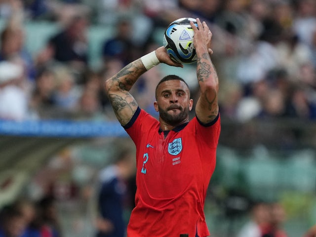 England's Kyle Walker takes a throw-in on September 9, 2023