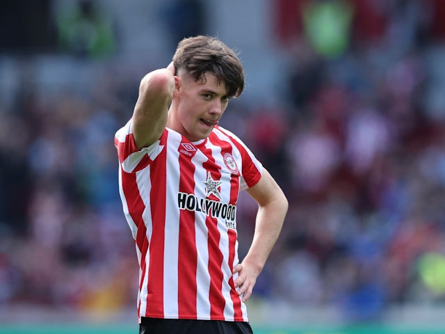 Brentford's Aaron Hickey pictured in April 2023