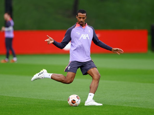 Liverpool's Joel Matip pictured during training on September 20, 2023