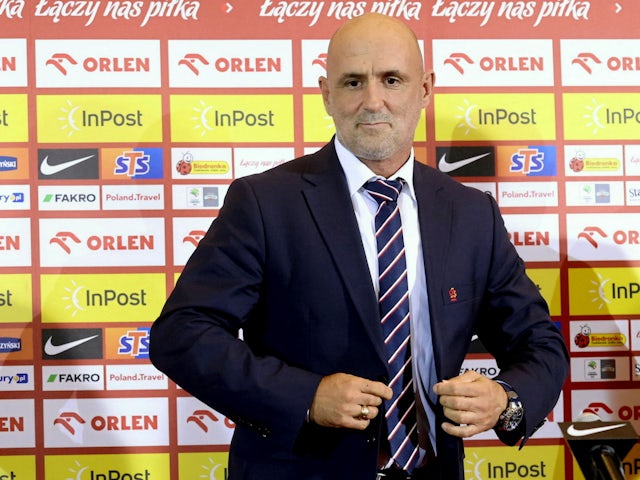 New Poland coach Michal Probierz during a press conference on September 20, 2023