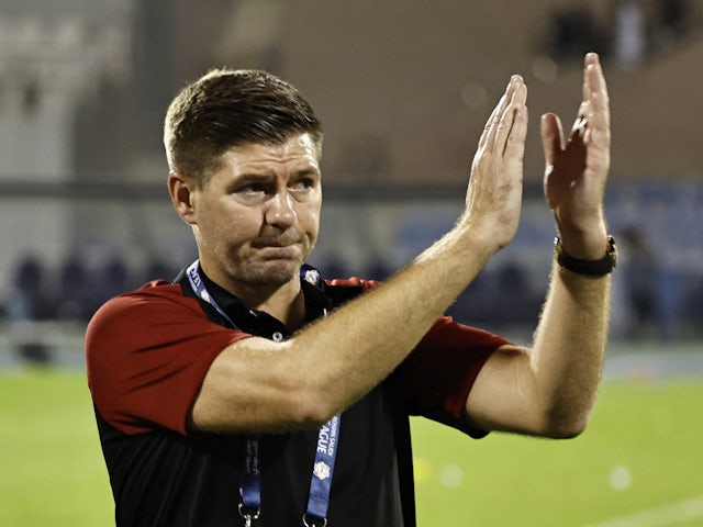 Al Ettifaq coach Steven Gerrard celebrates after the match on September 21, 2023